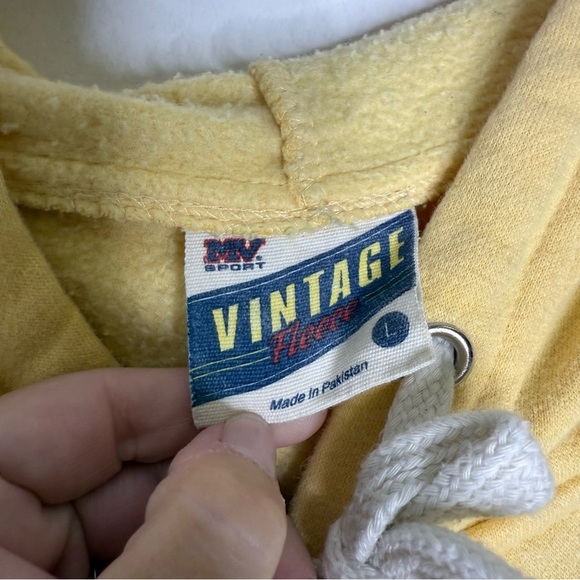 East Carolina University Hoodie Size Large Yellow MV Sport Vintage - Picture 3 of 5